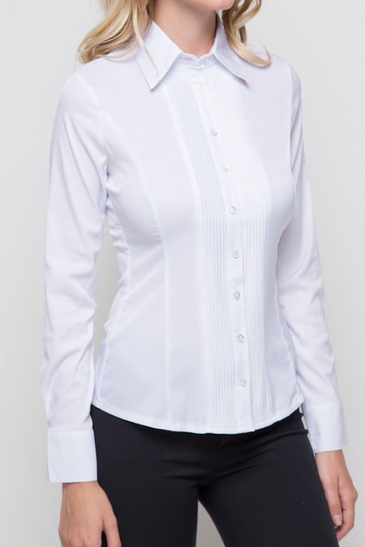 Фото товара 9455, белая блузка с длинным рукавом