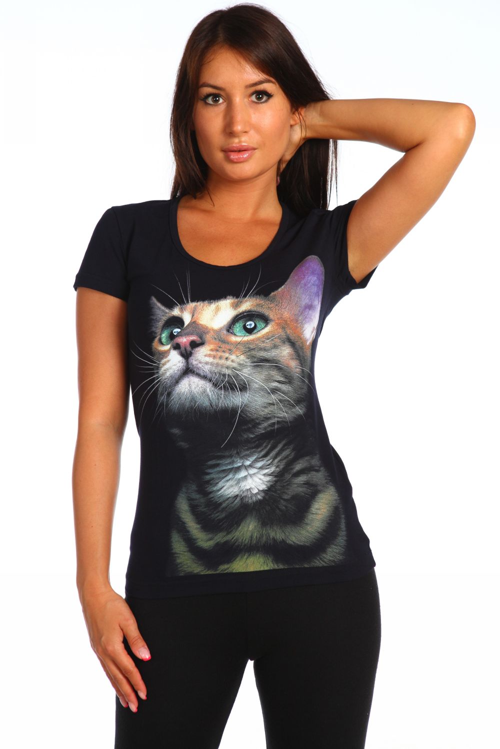 Фото товара 15801, футболка с кошкой 3d